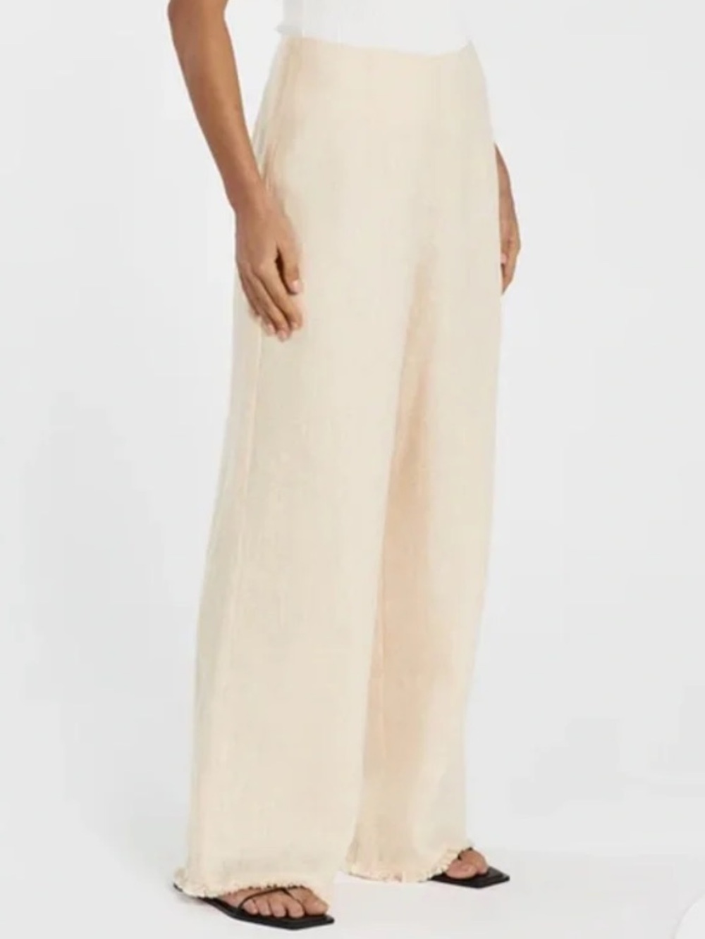 DISSH Zahara Linen Fringe Pants in Buttor Yellow